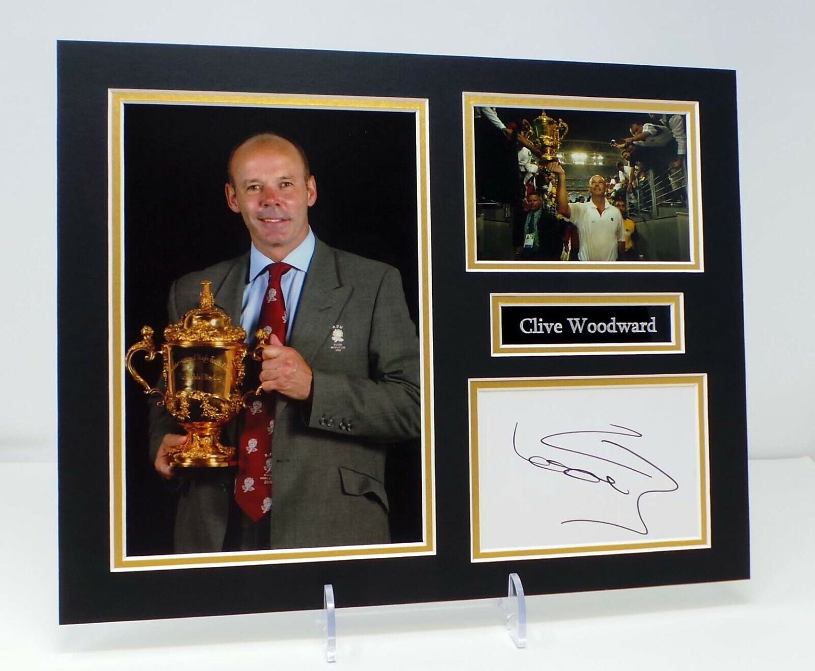 Clive WOODWARD Signed Mounted Photo Poster painting Display AFTAL RD COA England Rugby Coach