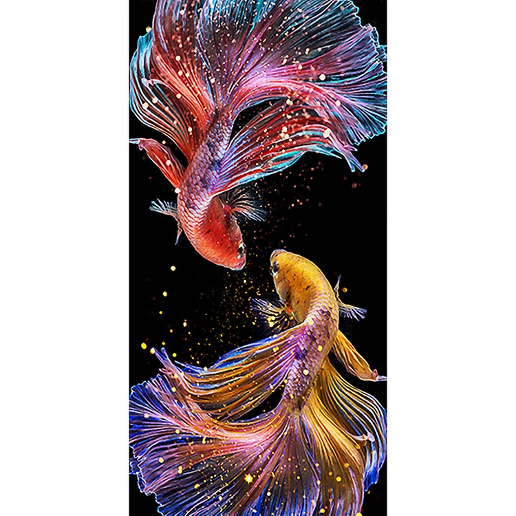 Colorful Fish Round Full Drill Diamond Painting 45X85CM(Canvas) gbfke