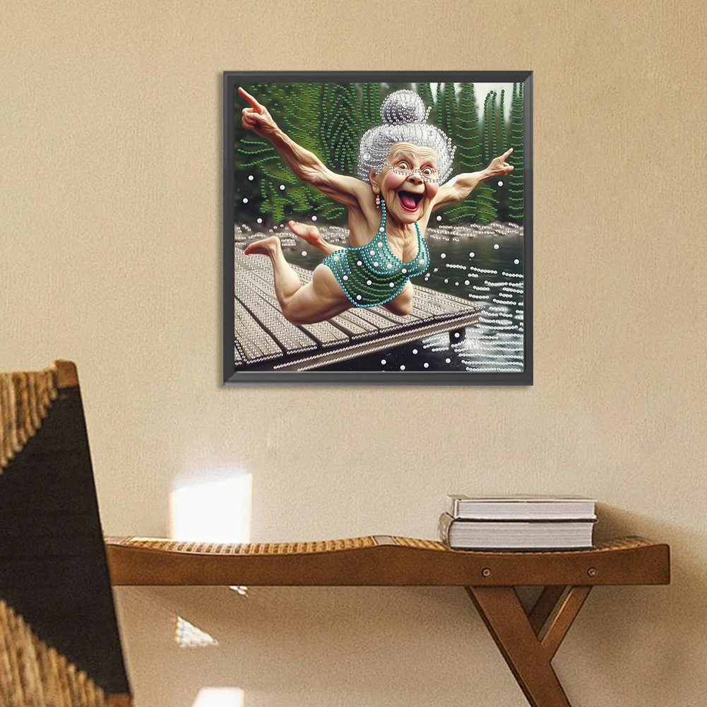 Diamond Painting - Partial Special Shaped Drill - Granny(Canvas|30*30cm)