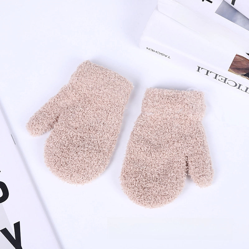 Children’s Gloves Warm Coral Fleece Cold Bag Gloves Men’s And Women’s Gloves Multi-color Optional