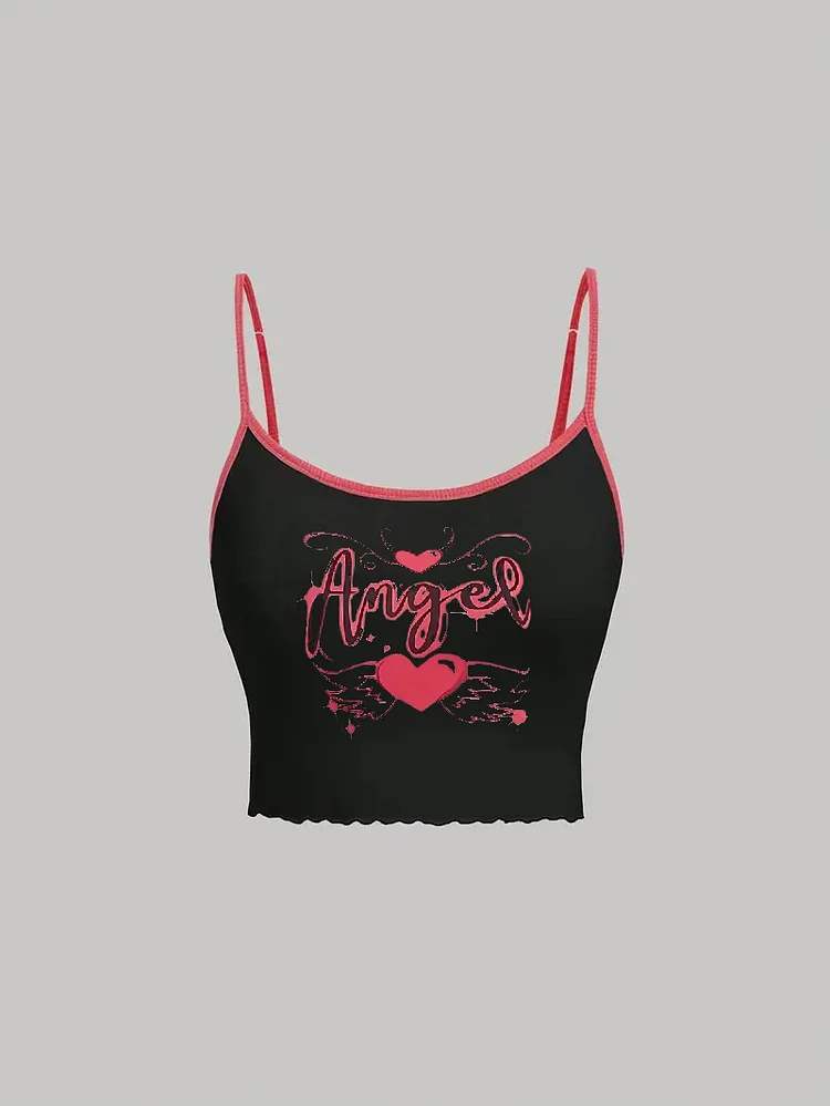Sexy Halter Valentine'S Day Y2K Ladies Top Young Girl Love Oriented