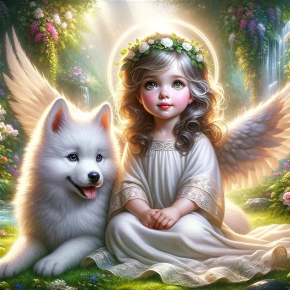 Angelic Dog Diamond Painting Painting