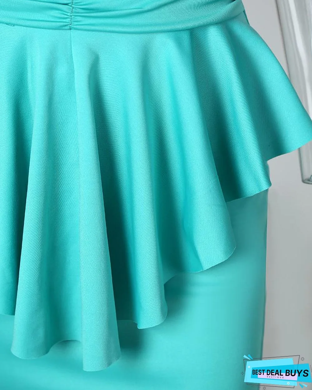 Sleeveless Color Block Insert Peplum Dress