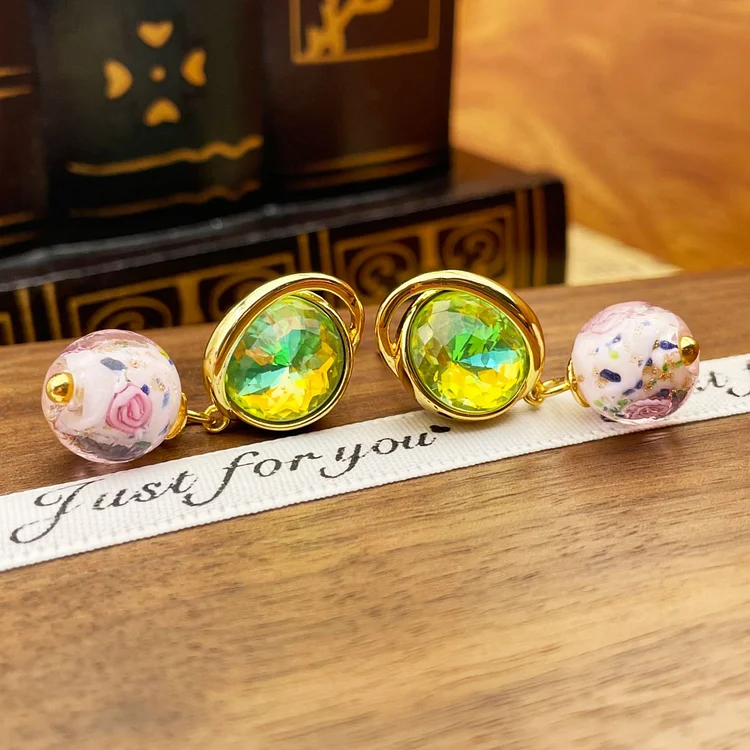 Surrounding Colorful Glass Personalized Earrings