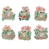 6Pcs Fleur Grenouille-Bricolage Autocollant Aimant