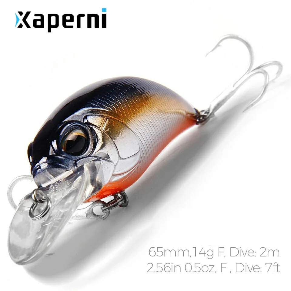 Xaperni professional hot fishing tackle Retail 2022 qulity fishing lure  65mm 14g crank dive 2m for pike and bass