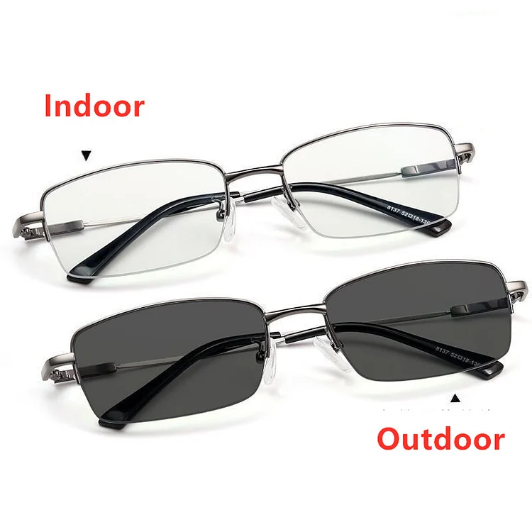 Progressive Multifocal Reading Glasses Photochromic Outdoor Women Men Glass Metal Frame Presbyopic Glasses Anti Blue Light