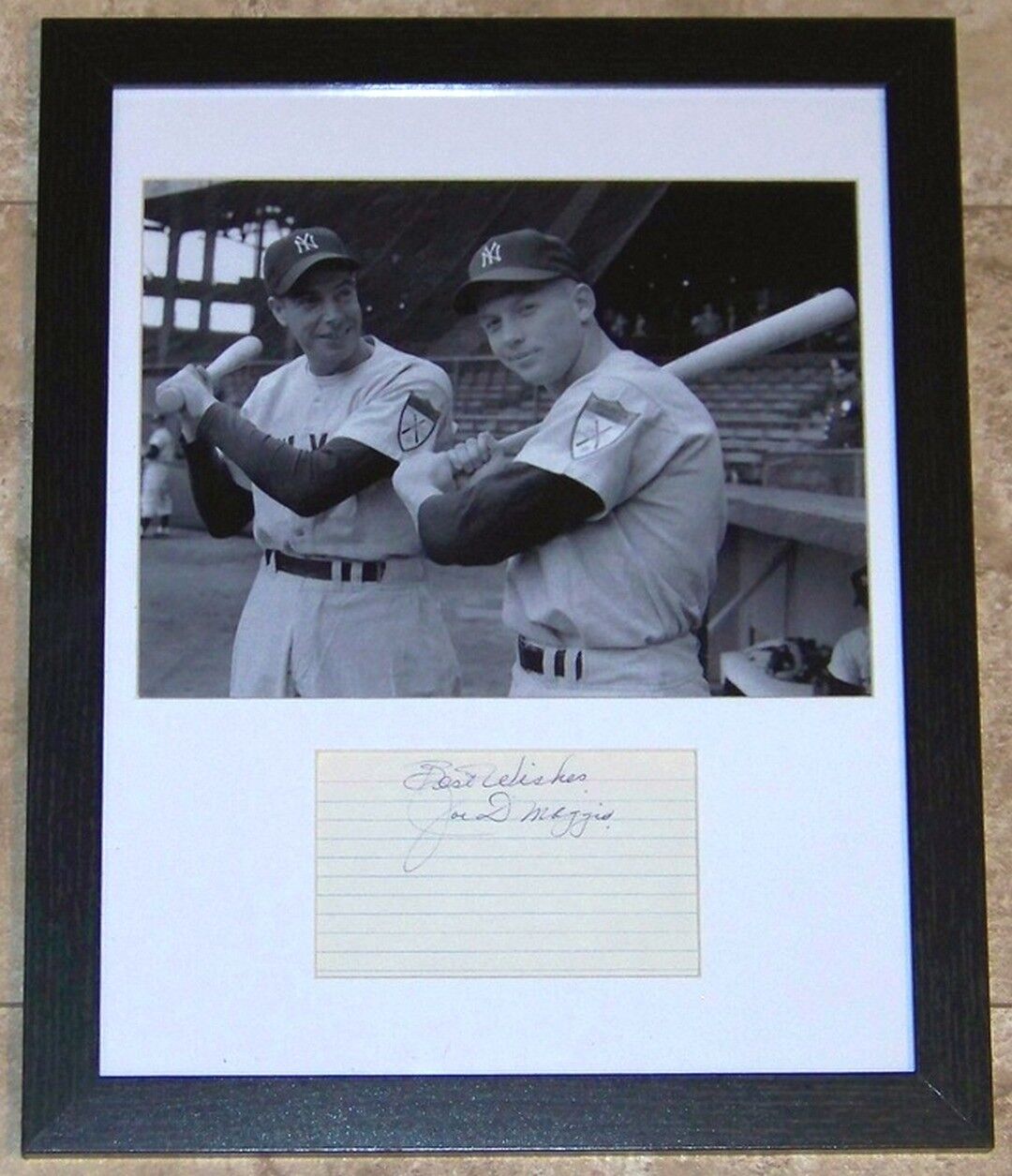 Joe DiMaggio Signed Index Card Photo Poster painting Mickey Mantle AR LOA PSA BAS JSA GUARANTEE!