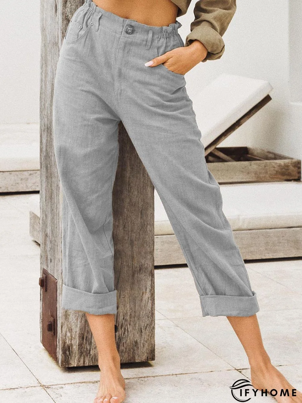 Casual Cotton Plain Linen Pants | IFYHOME
