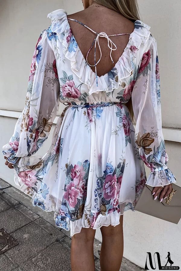 MidiSono - Create Your Dream Life Floral Ruffle Dress
