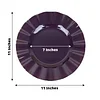 10 Pack | 11" Purple Hard Plastic Dinner Plates with Gold Ruffled Rim, Large Heavy Duty Disposable Dinnerware