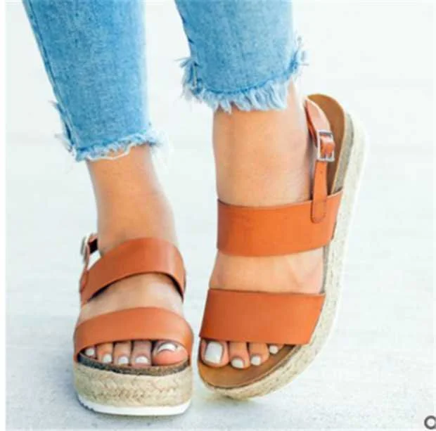 Thick - Soled Casual Leather Sandals
