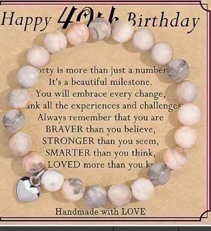 2 Pieces Retro Geometric Natural Stone Handmade Bracelets