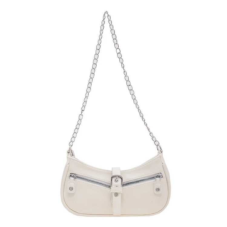 Chain Lady Underarm Bag PU Leather Women Shoulder Bag Fashion for Weekend Travel-Annaletters