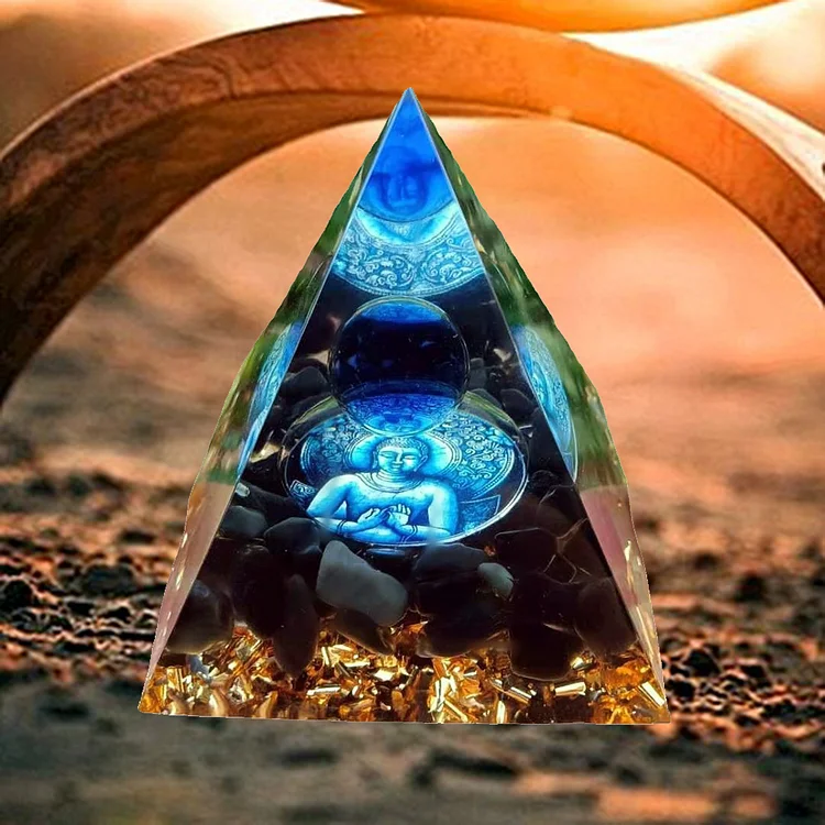 Natural Crystals Orgonite Pyramid Orgone Energy Healing Ornament Decor (B)