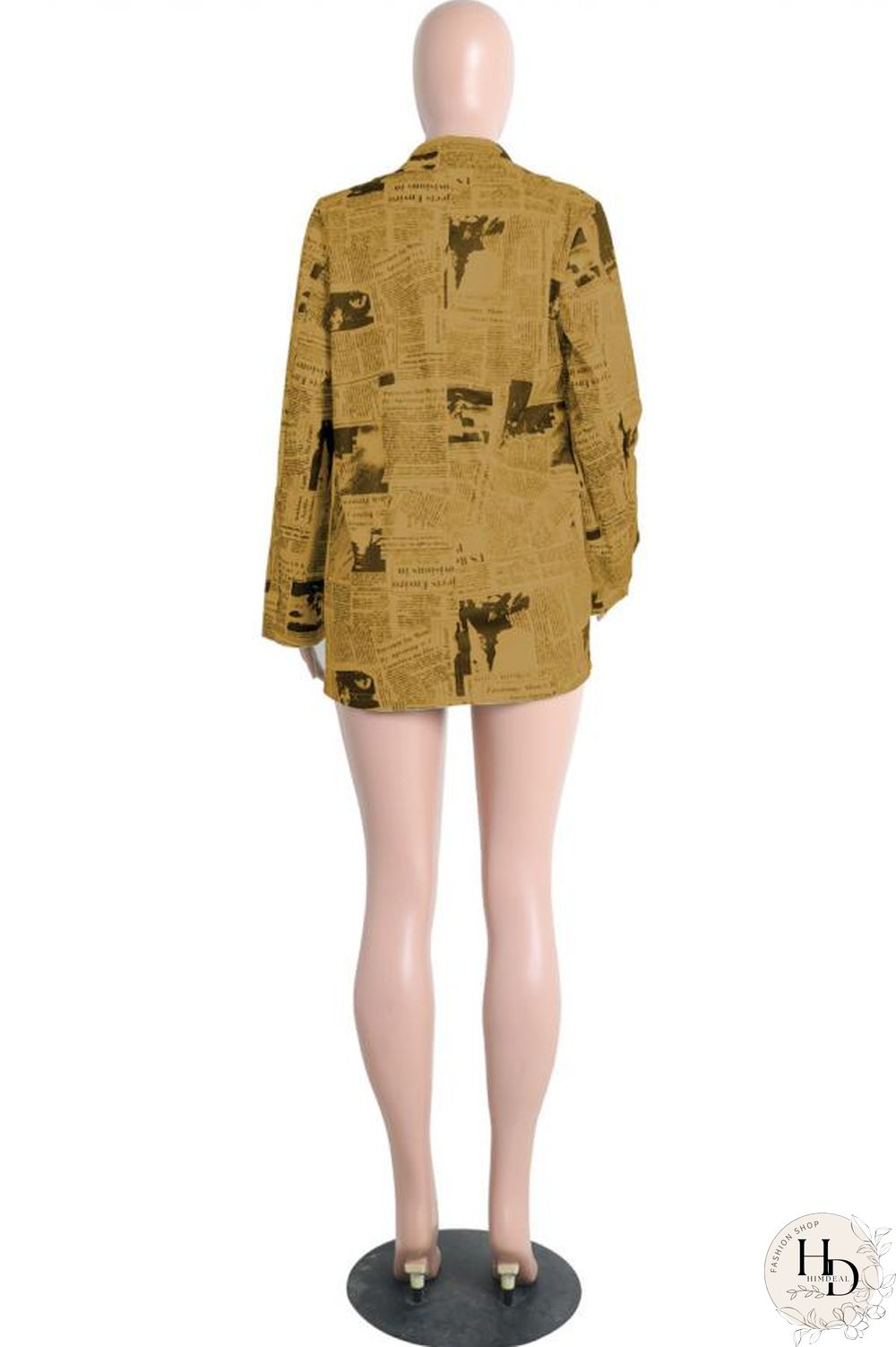 White cardigan Long Sleeve Solid Print Newspaper Blouses & Shirts