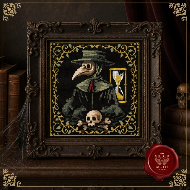 Plague Doctor Counted Cross Stitch Pattern | Gothic Style Digital PDF