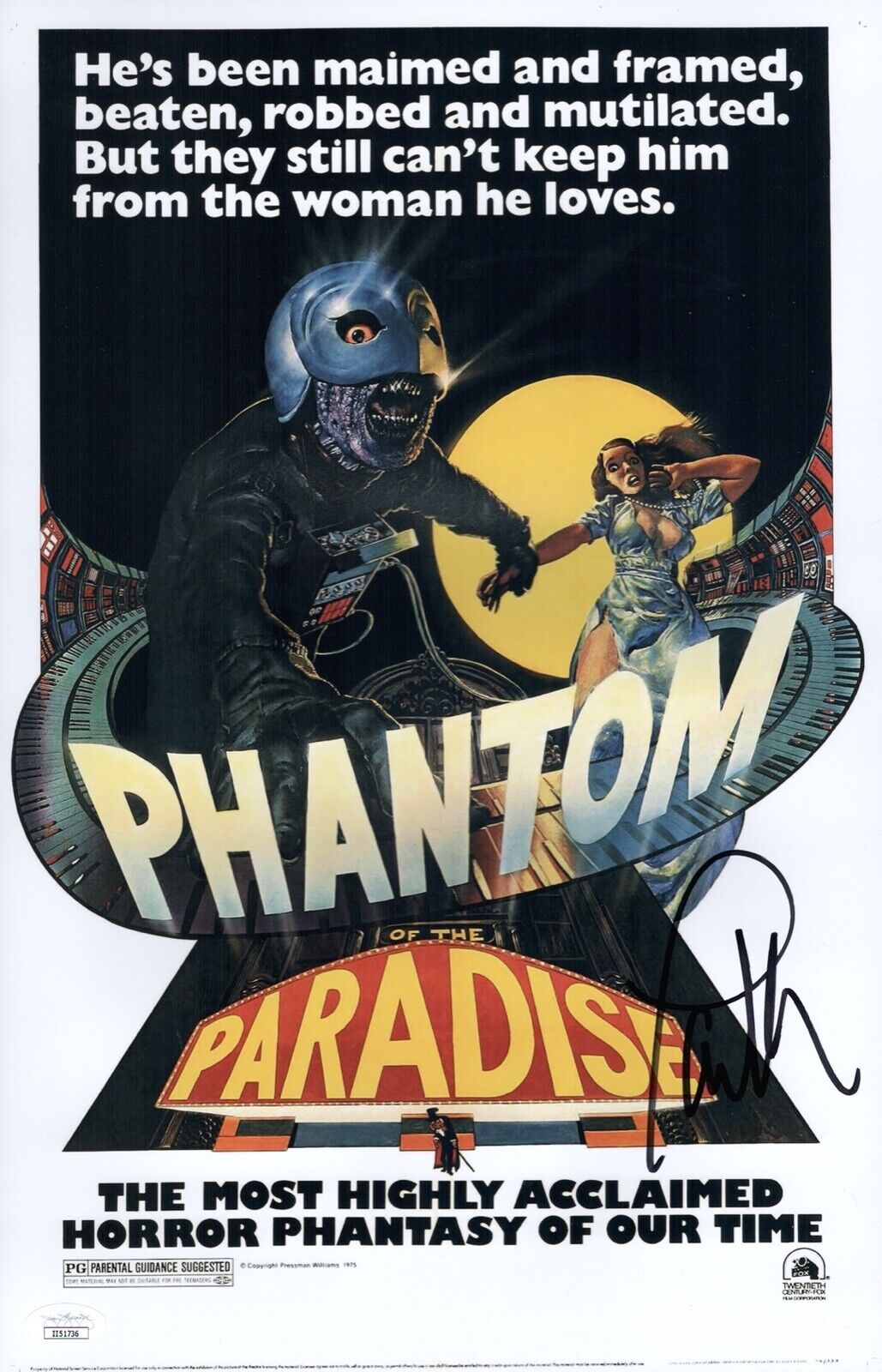 PAUL WILLIAMS Signed 11x17 Photo Poster painting PHANTOM OF THE PARADISE Autograph JSA COA Cert