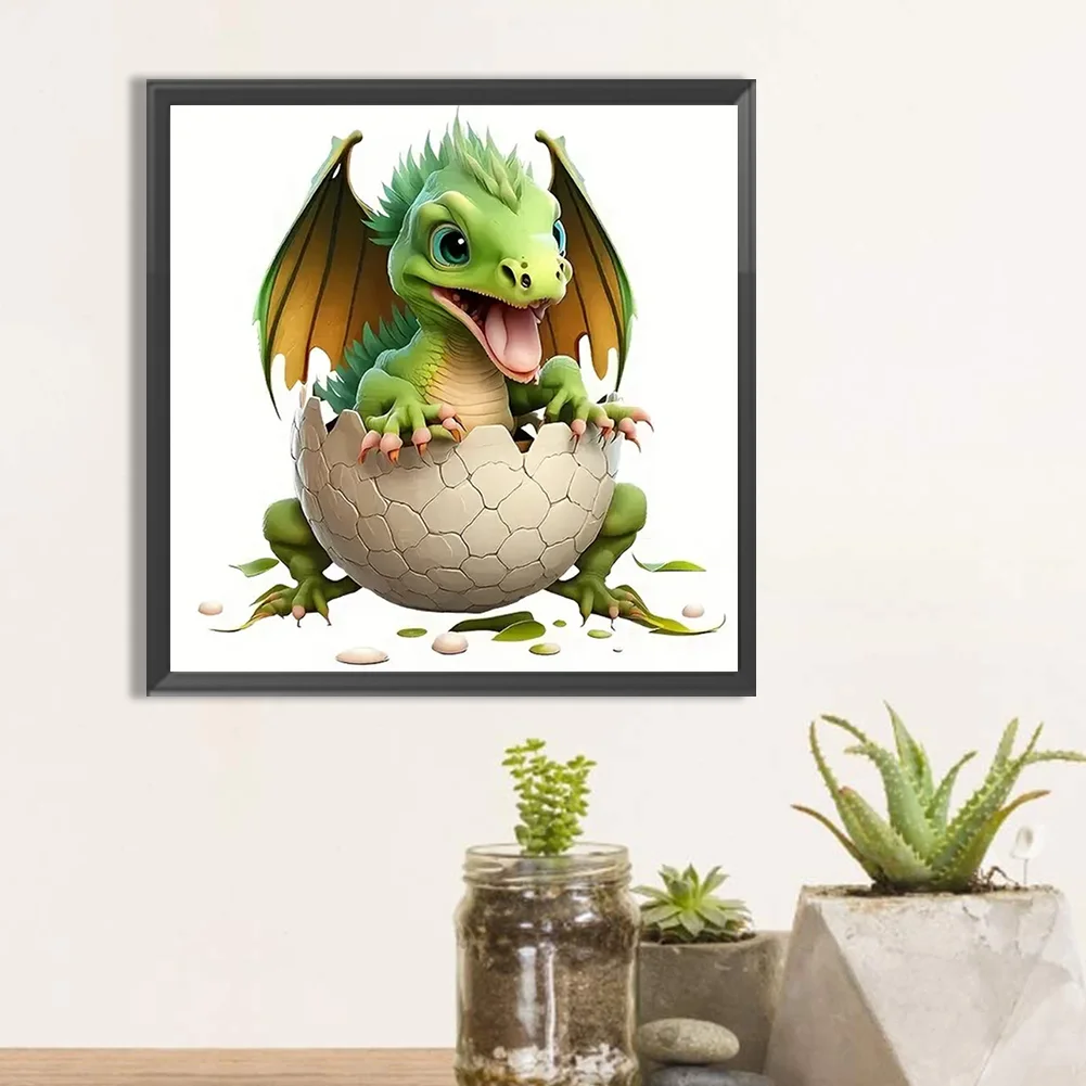 Full Round Diamond Painting 30*30cm - Little Dragon