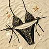 Leopard Print Lace-Up Sexy Bikini Swimsuit Set by Inlyline