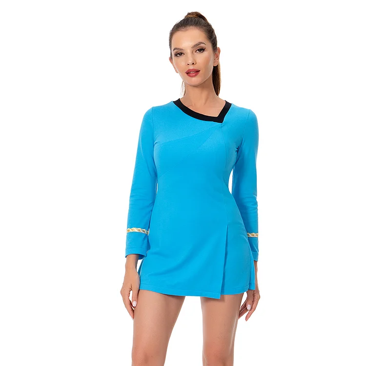 Star Trek Blue Dress Uniform Halloween Cosplay Costume Halloween Carnival Suit