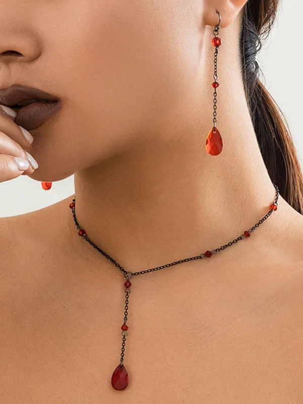 Tasseled Geometric Drop Earrings