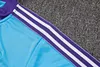 Joyfball 2025/2026 Real Madrid Half-Pull Training Suit Light blue Retro Version Football Shirt 1:1 Thai Quality