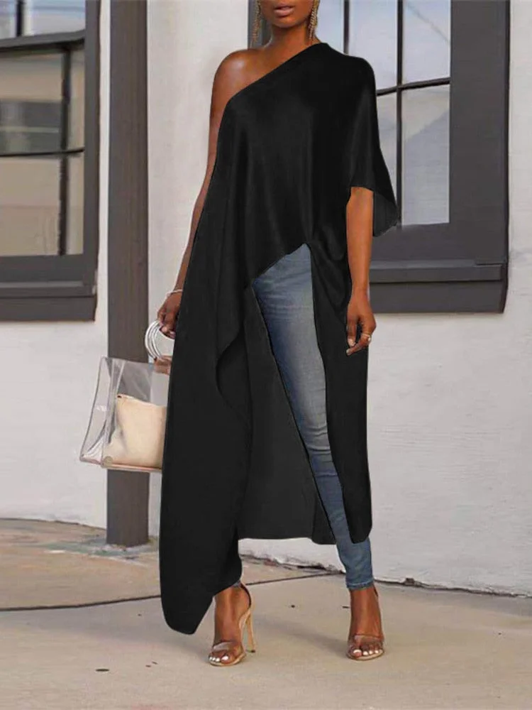 VONDA Summer Tunic Tops 2022 Women Sexy Off One Shoulder Party Shirts Holiday Tops  Elegant Bohemian Blusas Femininas Blouses