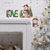 (US Local)Wooden Christmas Snowman Diamond Painting Door Topper Decor for Party Ornament