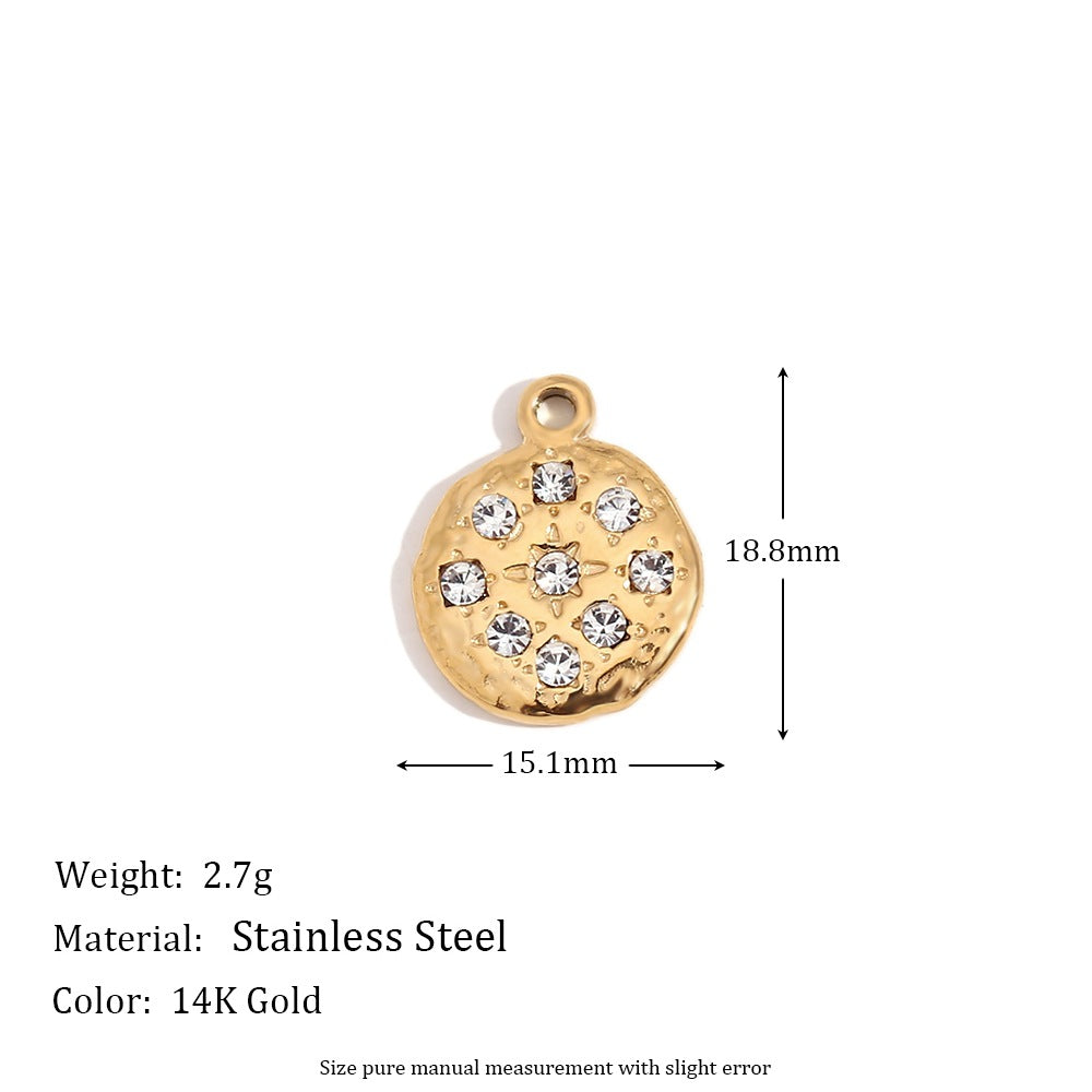 5 Pieces Fashion Irregular Heart Stainless Steel 18K Gold Plated Jewelry Making