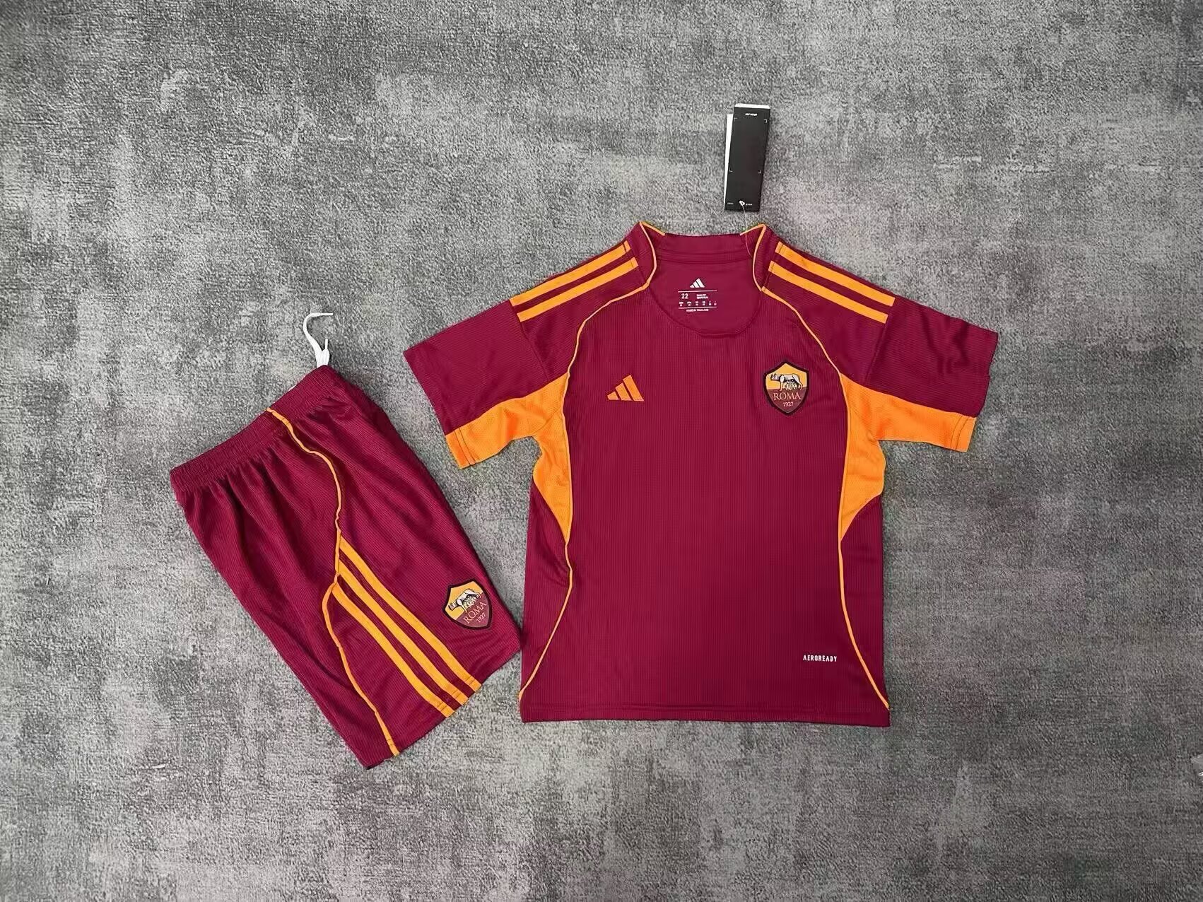 25/26 Roma Home without sponsor Kids Kit Football jersey Thai Quality