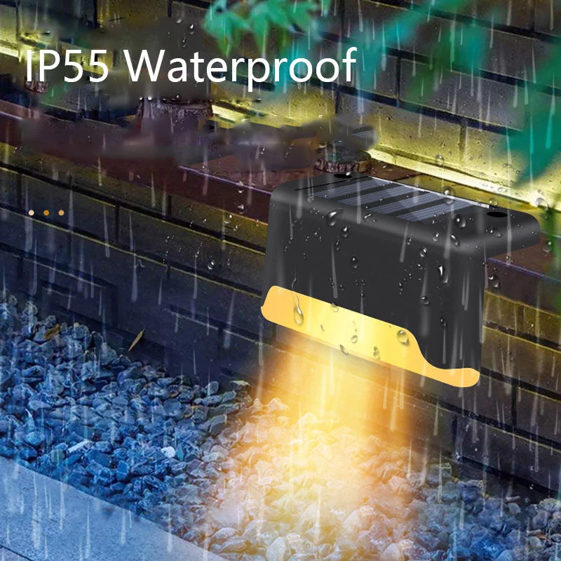 6/8pcs LED Solar Lamp Path Stair Outdoor Waterproof Wall Light Garden Landscape Step Stair Deck Lights Balcony Fence Solar Light