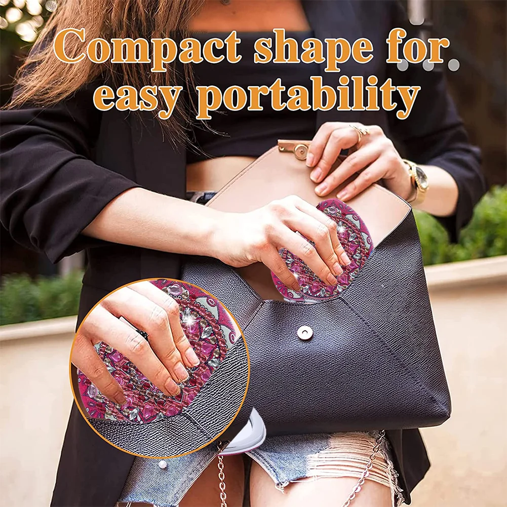 DIY Diamond Art Mosaic Makeup Mirror Paint by Number Kits Mandala