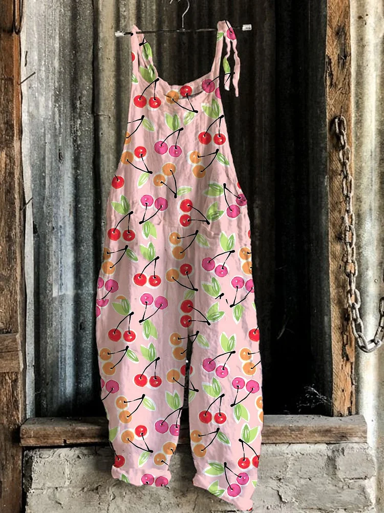 Cherry Casual One-Pieces Jumpsuit