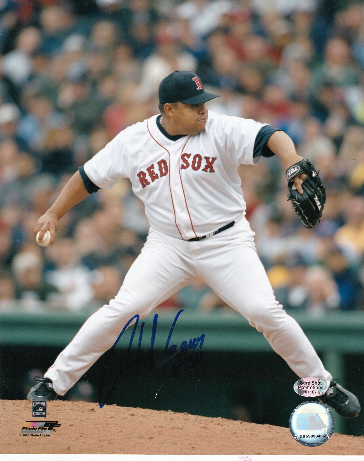 RICH GARCES BOSTON RED SOX ACTION SIGNED 8x10