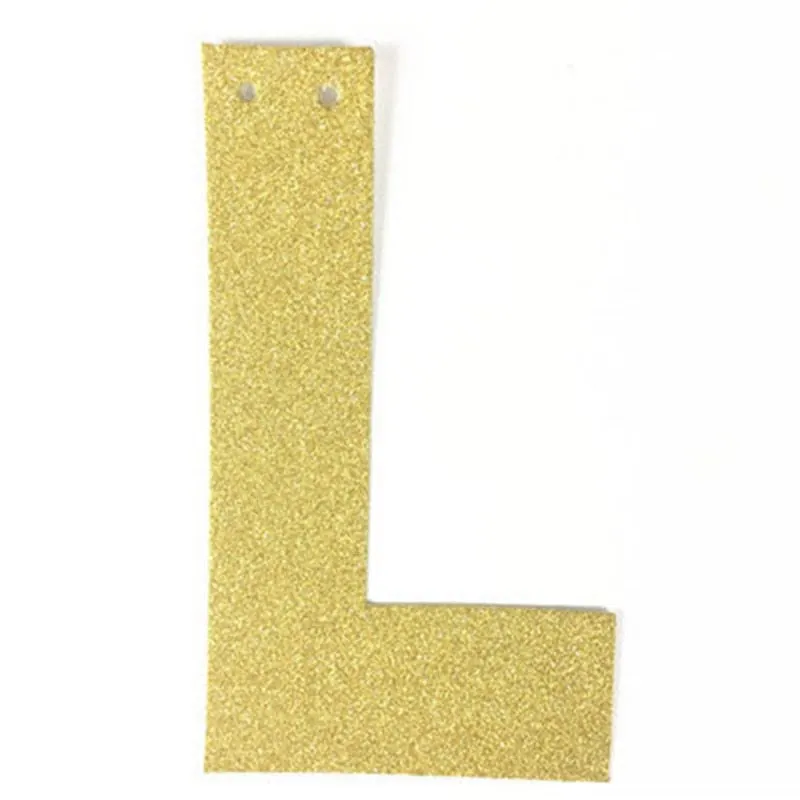 1Pcs/lot 13cm Personalized DIY Gold Glitter Paper Letter Banner Hanging Flags for Wedding Birthday Party Festival Decorations