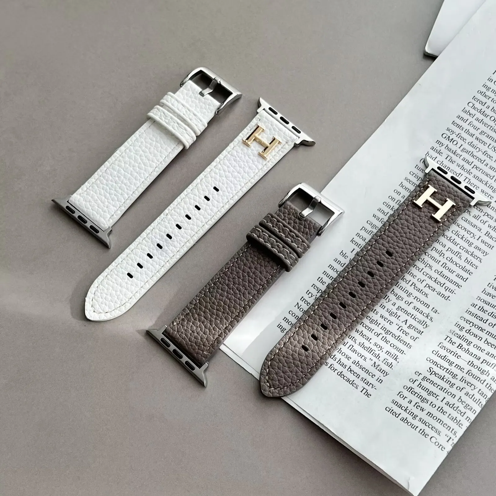Herm&egrave;s Genuine Leather Apple Watch H-label Replacement Strap iWatch Band