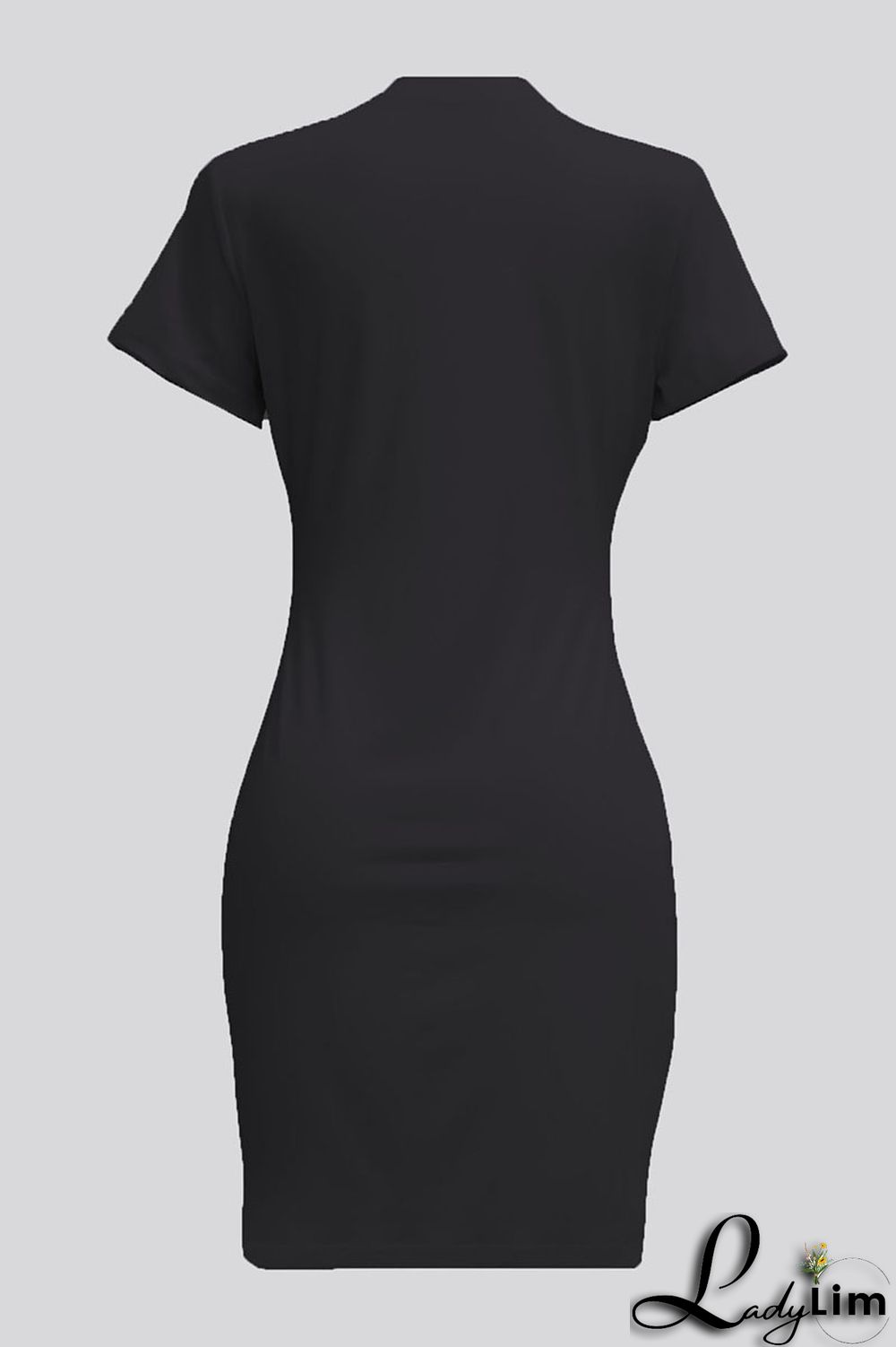 Black Street Print Patchwork O Neck Pencil Skirt Dresses