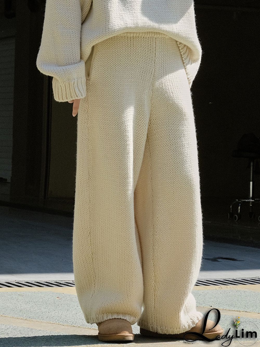 Casual Loose Wide Leg Solid Color Pants