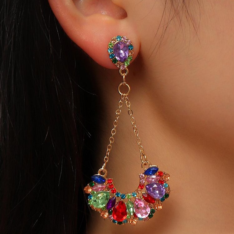 Fashion Color Rhinestone Earrings