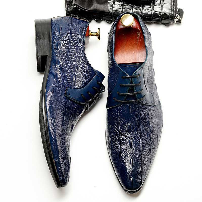 Fashion Mens Blue Dress Shoes Business Free Shipping