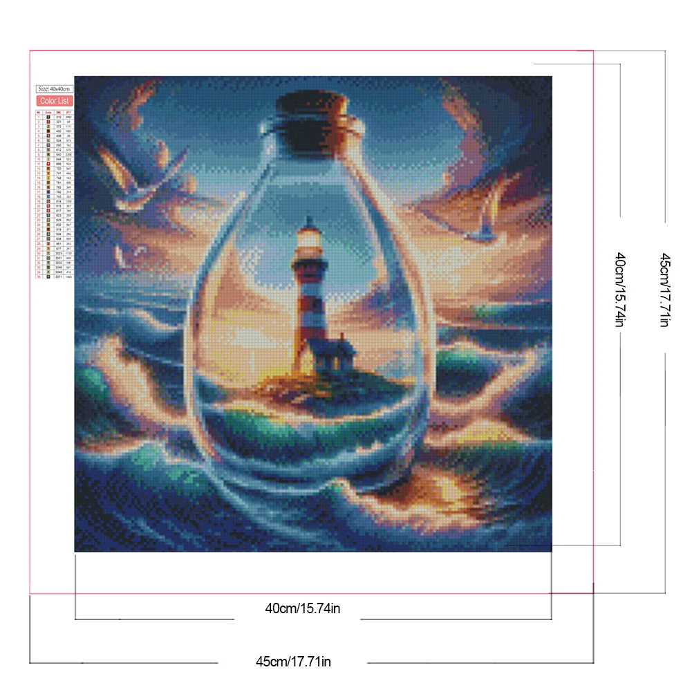Partial AB Diamond Painting - Full Round Drill - Sea Lighthouse(Canvas|45*45cm)