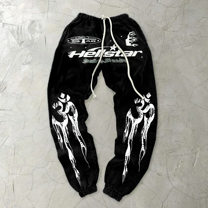 Trendy Printed Hip-Hop Hellstar Sweats Trousers