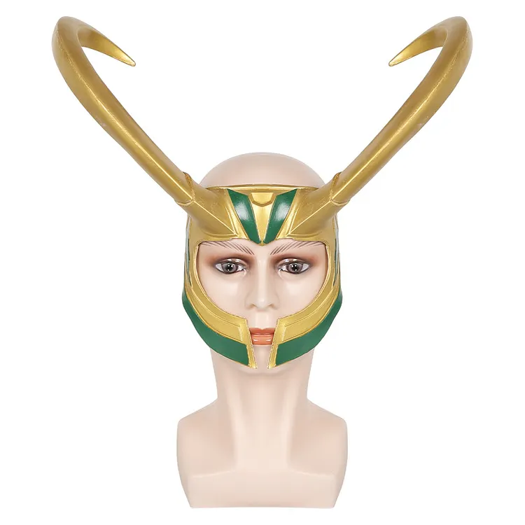 Loki Season 2 Loki Mask Cosplay Long Horns Latex Masks Helmet Accessories Halloween Props