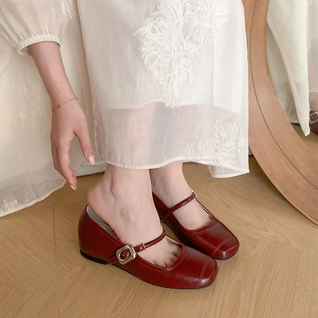 Breakj Breakj Retro Mary Jane Shoes Women Spring And Autumn Small Design Single Shoes Light-Mouthed Silver Shoes