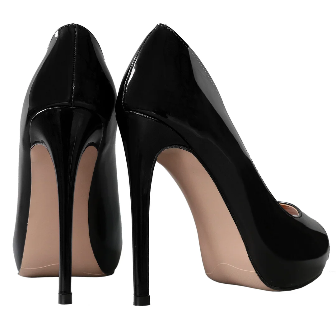 4.72'' Women's Platforms Heels Party Wedding Patent Pumps-MERUMOTE