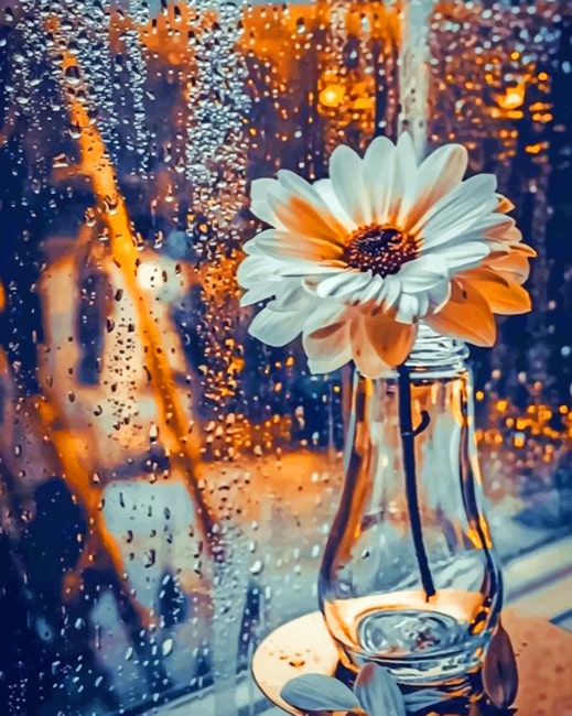 

White Flower In A Glass – Aesthetic Paint By Numbers - 40*50CM, 501 Original