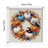 5D DIY Partial Special Shaped Drill Diamond Painting Halloween Wreath Art With Frame Kit 8x18cm
