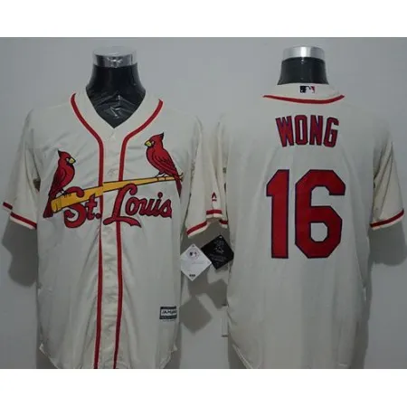 Cardinals #16 Kolten Wong Cream New Cool Base Stitched MLB Jersey