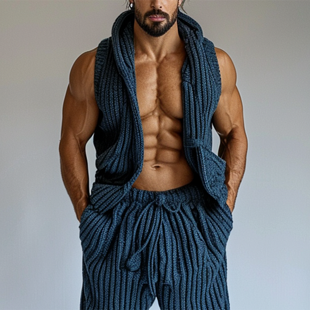 Men's Casual Knitted Sleeveless Suit-inspireuse